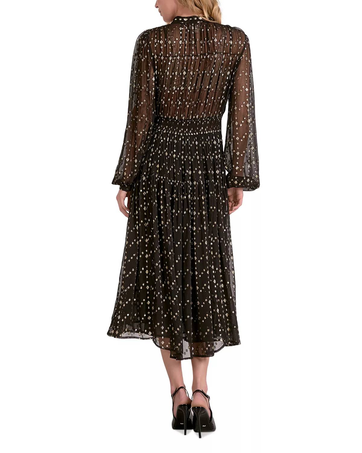 Elan - Geometric Print Long Sleeve Dress
