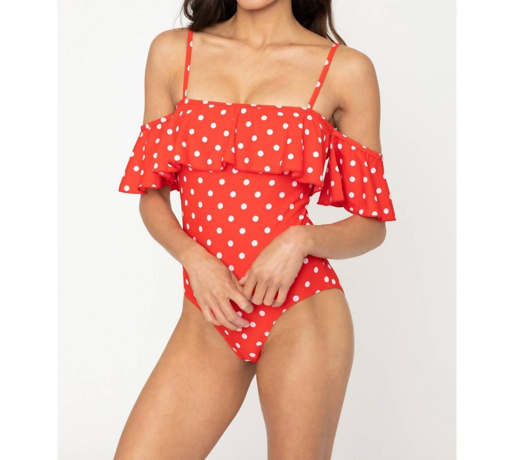 Marina West Swim - Polka Dot Off Shoulder One Piece