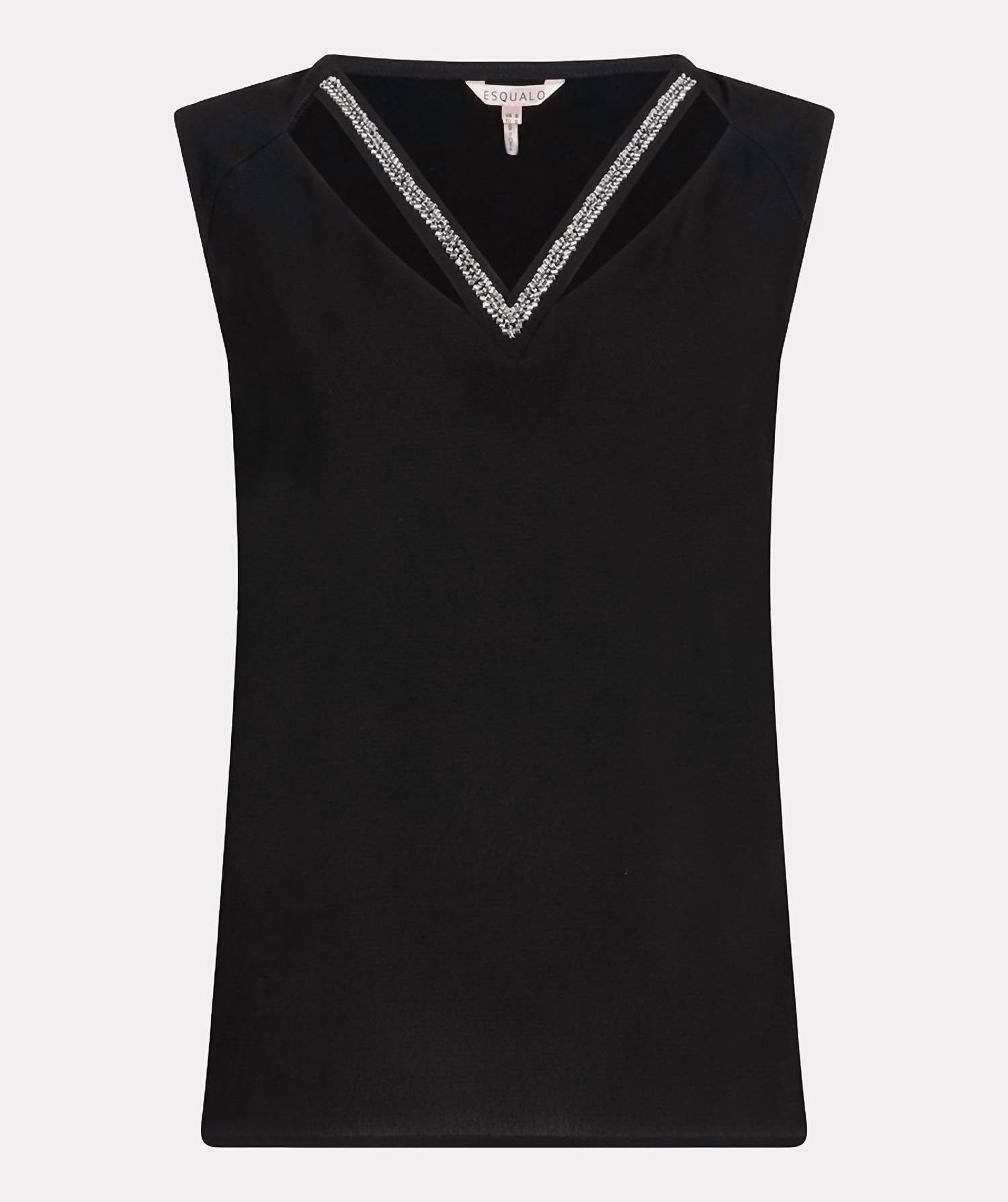 Esqualo - Thyra Fancy Beaded Neckline Top