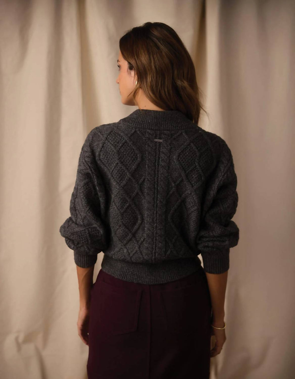 The Normal Brand - Mixed Cable Knit Bomber Jacket
