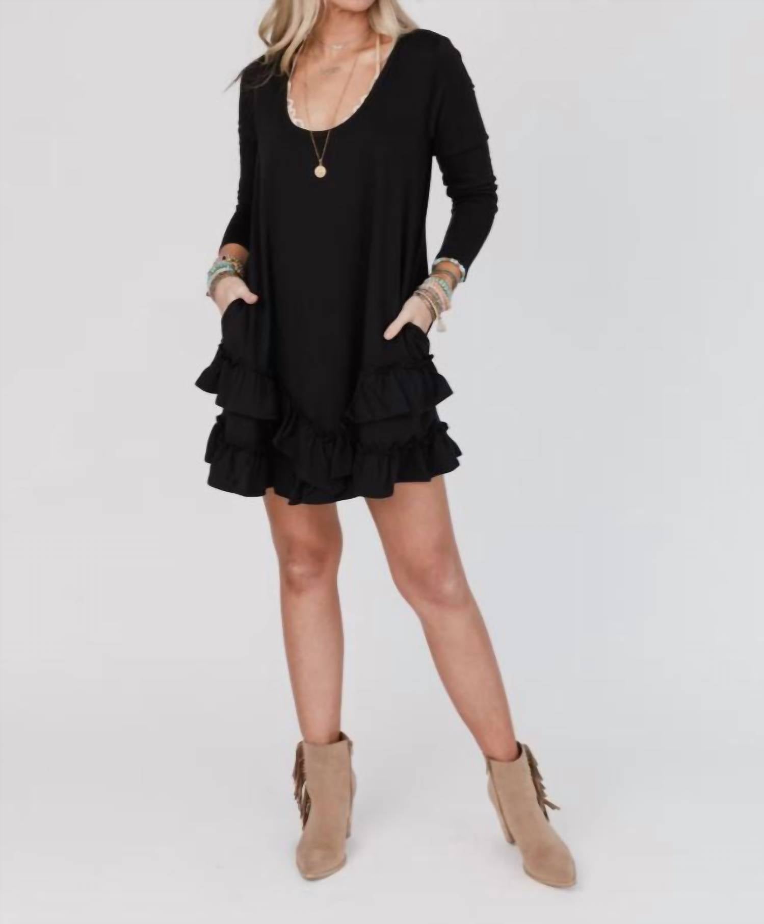 Three Bird Nest - Constance Ruffle Hem Dress