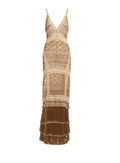 Patbo - Wood Beaded Fringe Maxi Dress