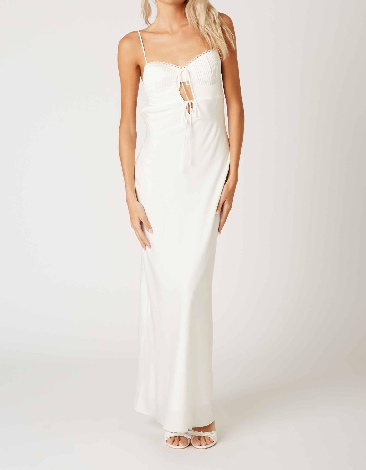 Cotton Candy La - Hannah Milkmaid Slip Maxi Formal Dress