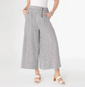 Coco + Carmen - Dahila Striped Textured Pants with Side Buttons