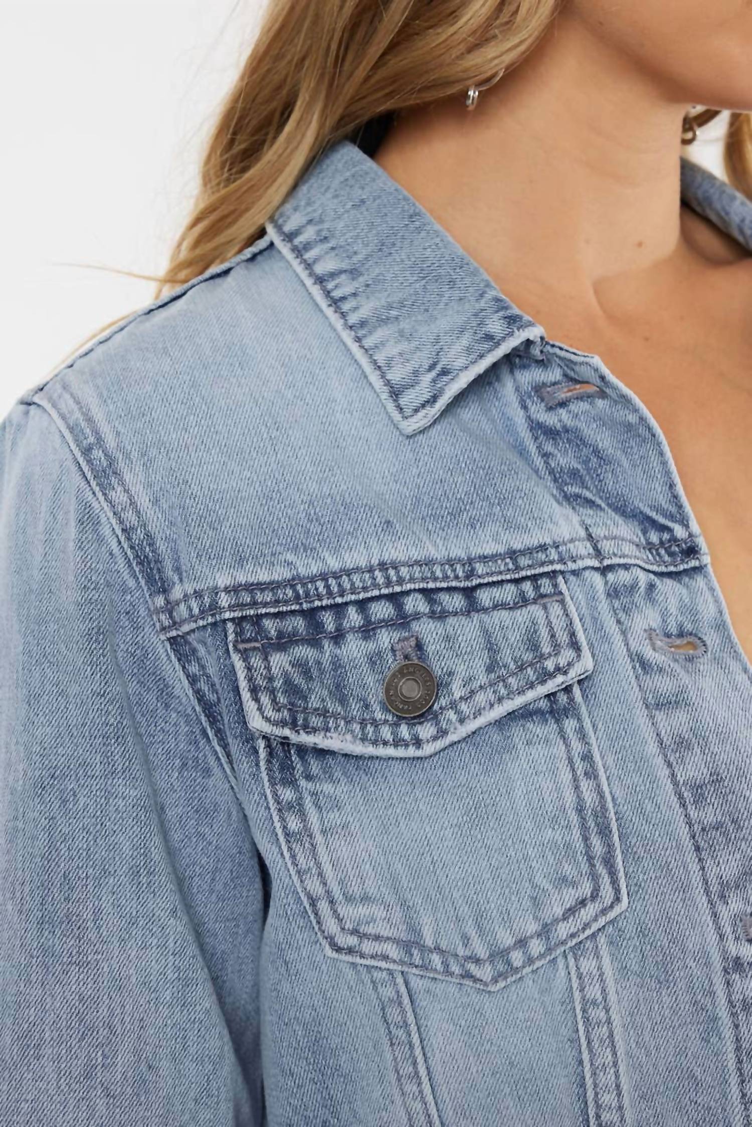 Kancan - Classic Fit Peplum Denim Jacket