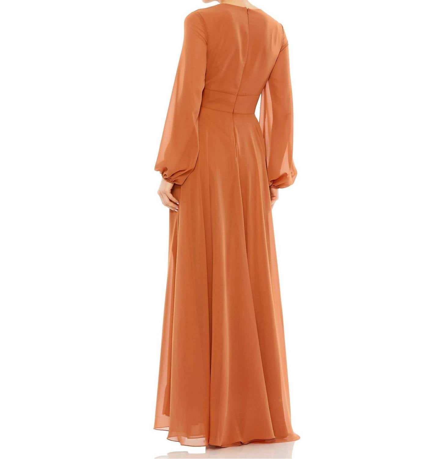 Mac Duggal - V-neck Chiffon Gown