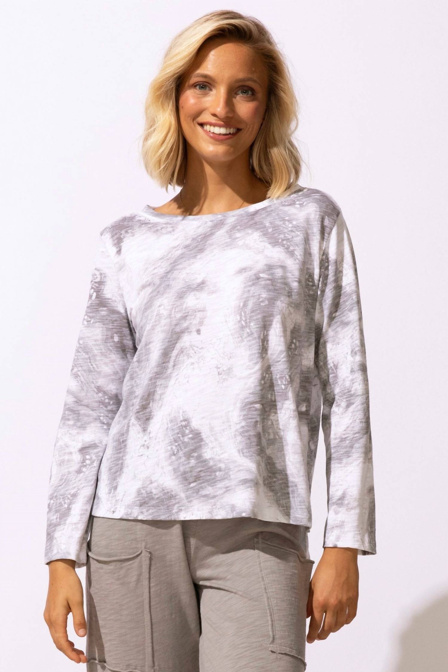 Habitat - Peruvian Cotton Ocean Marble Hi-lo Tee Top