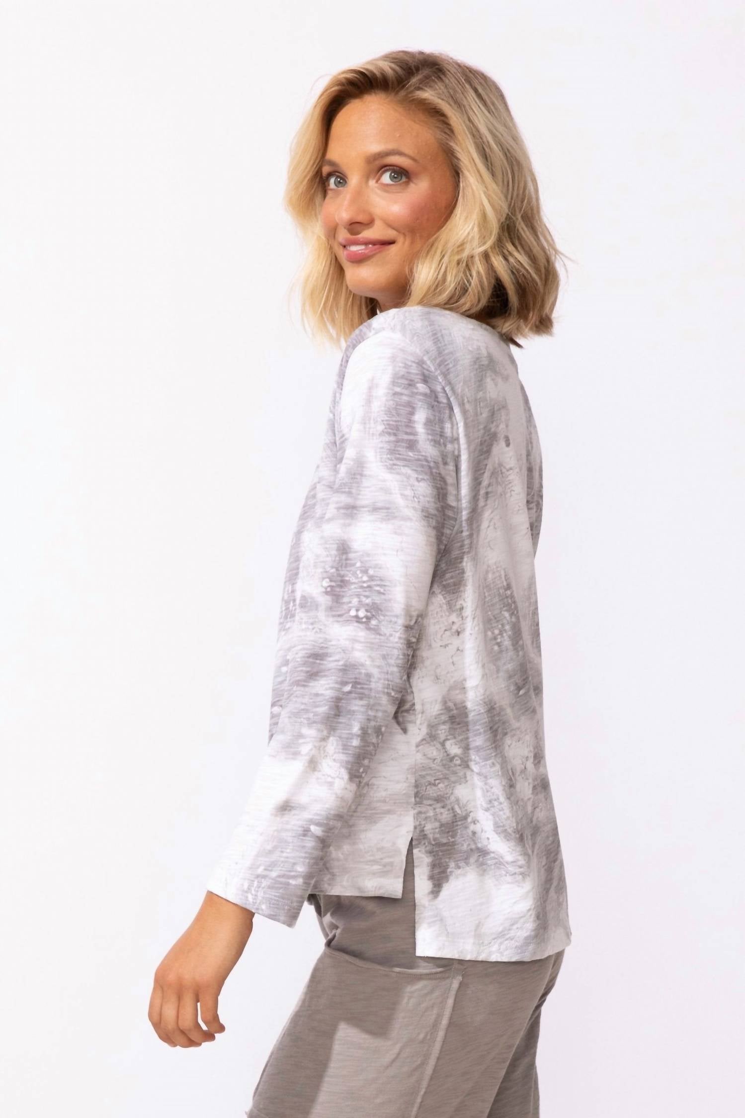 Habitat - Peruvian Cotton Ocean Marble Hi-lo Tee Top