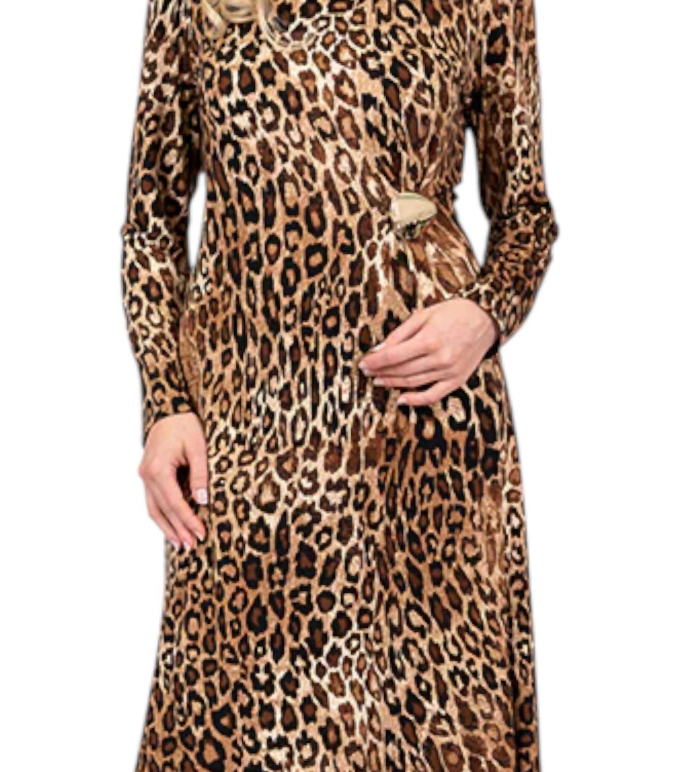 Scapa - Long-sleeve Dress With Clip Accessory