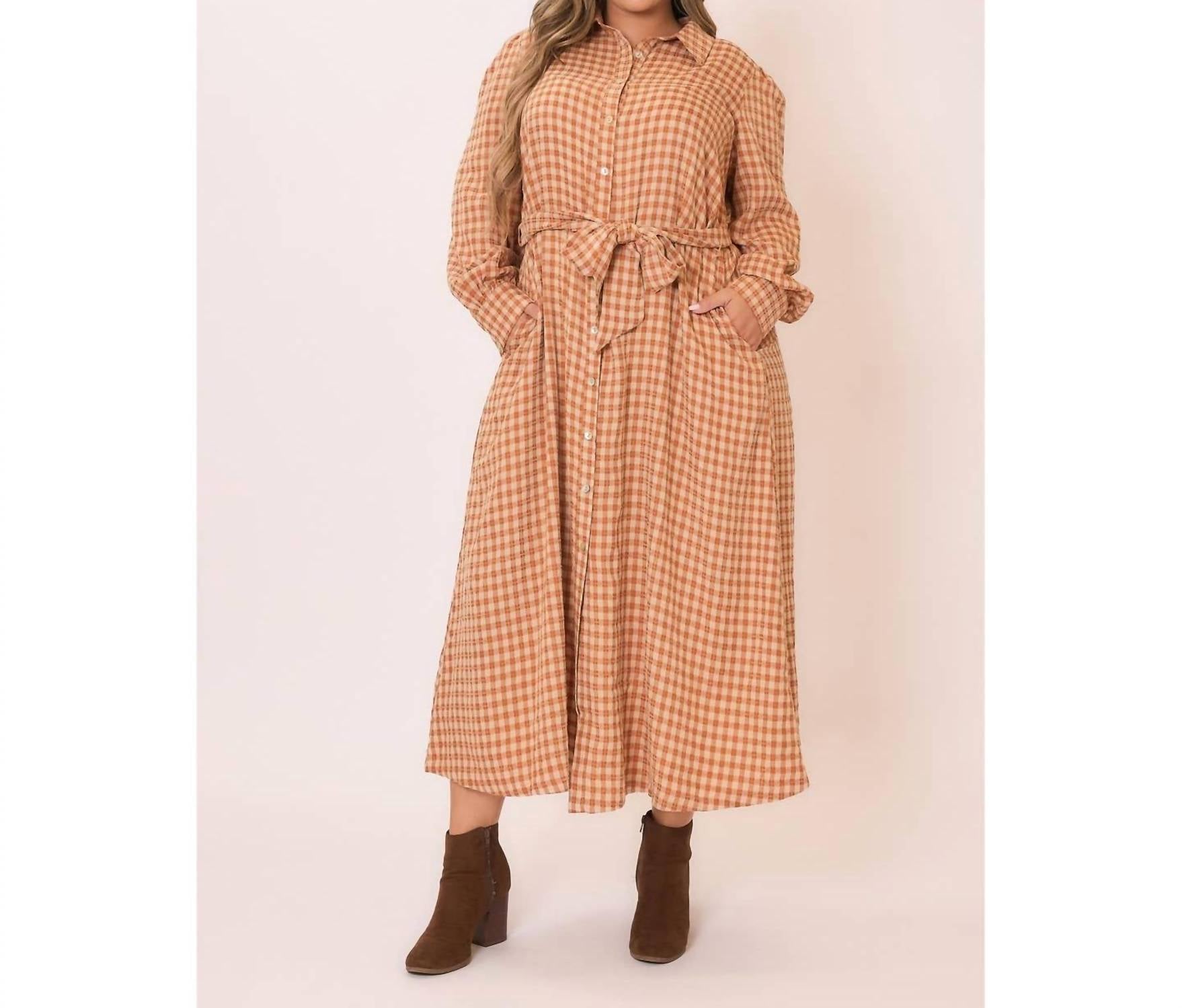 Cozy Co. - Button Down Waist Tie Tiered Maxi Dress