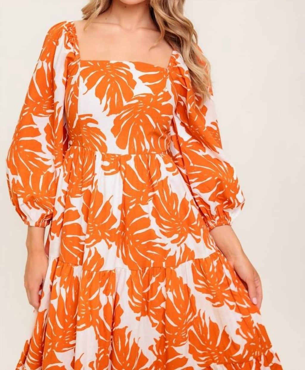 Flying Tomato - printed woven midi dress
