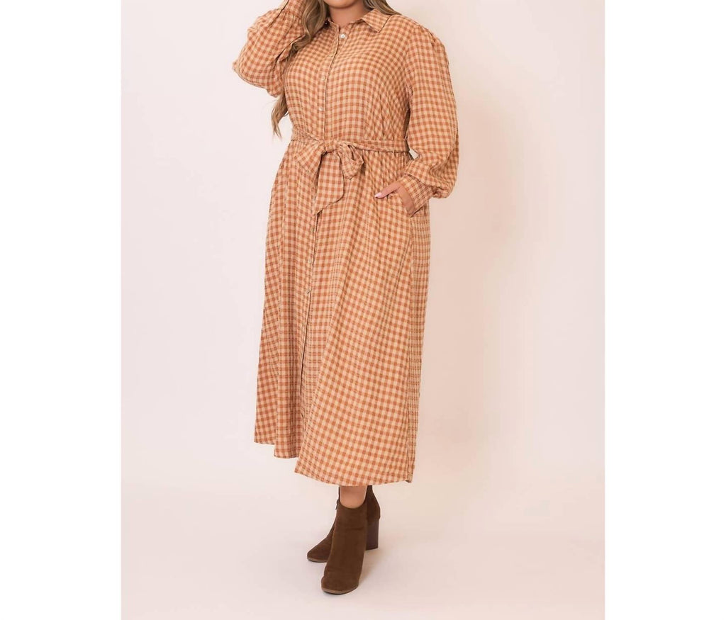 Cozy Co. - Button Down Waist Tie Tiered Maxi Dress