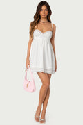 Bonny Lace Trim Cotton Mini Dress