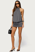 Saraya Backless High Neck Mini Dress