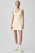Tennis Club Sweater Knit Dress - Oatmeal/White
