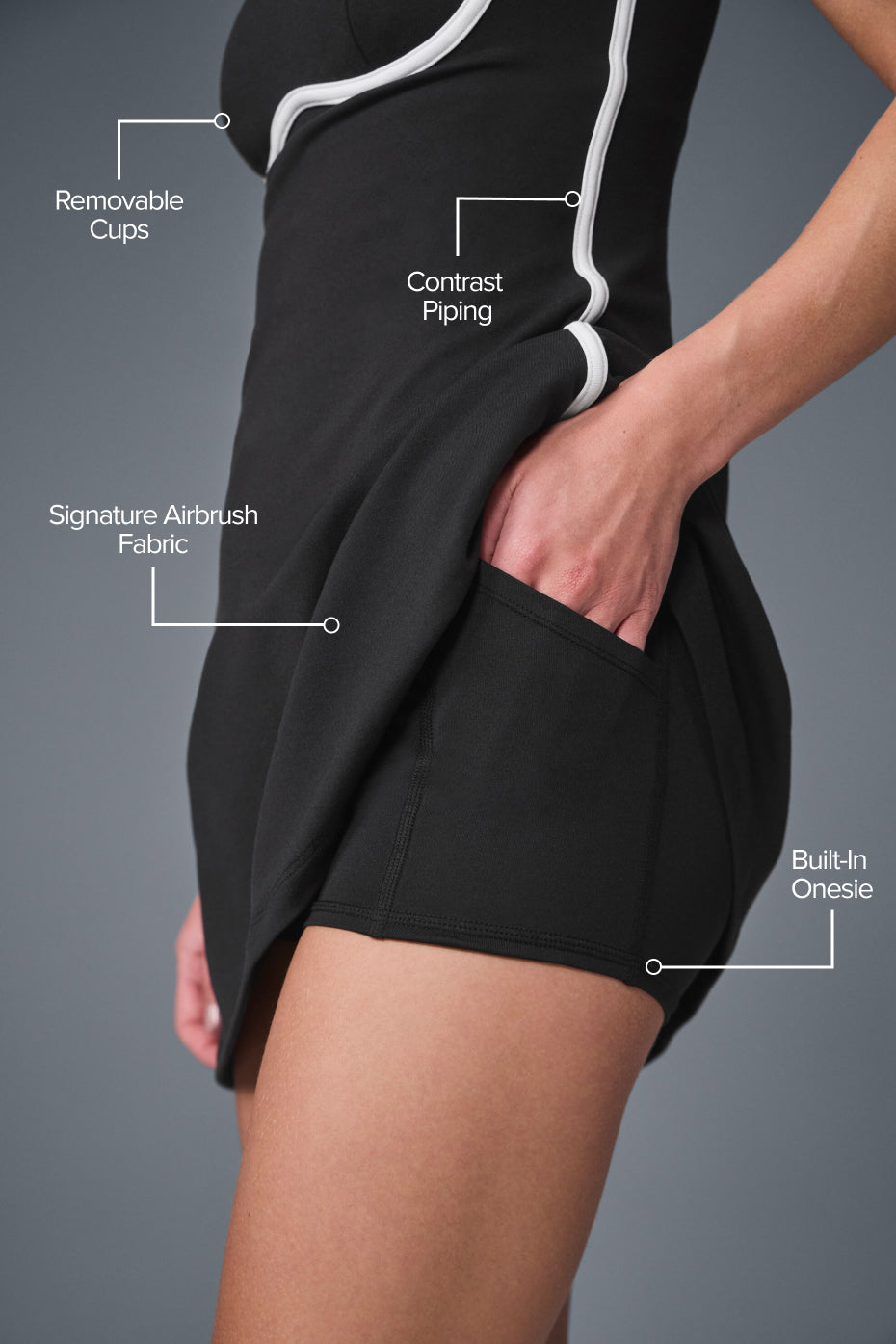 Airbrush Streamlined Dress - Black/White