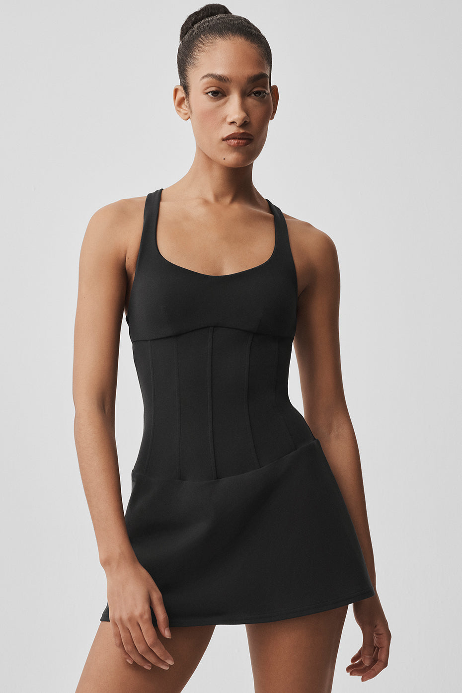 Airbrush Sparks Fly Corset Tennis Dress - Black