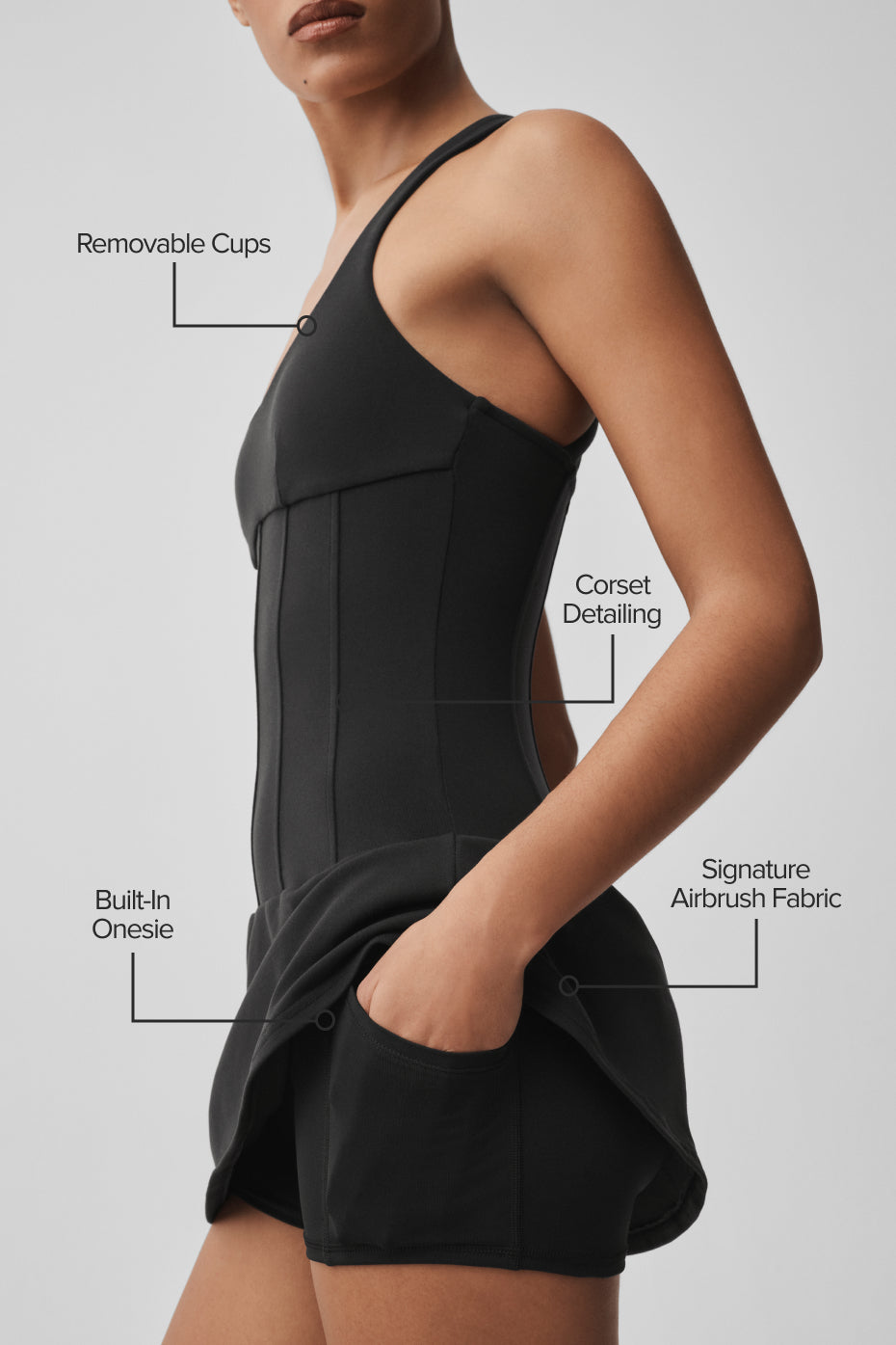 Airbrush Sparks Fly Corset Tennis Dress - Black
