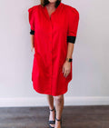 Adrienne - Ruffle Collar Shirt Dress