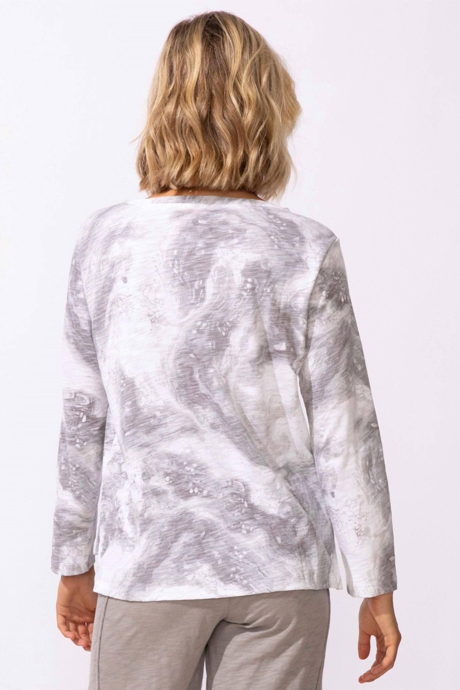 Habitat - Peruvian Cotton Ocean Marble Hi-lo Tee Top