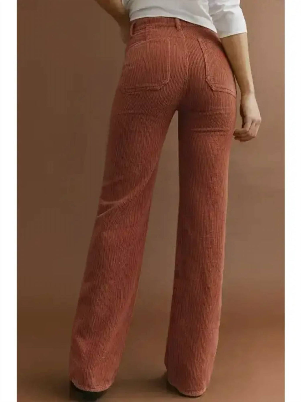 Epretty - CORDUROY HIGH WAISTED PANTS