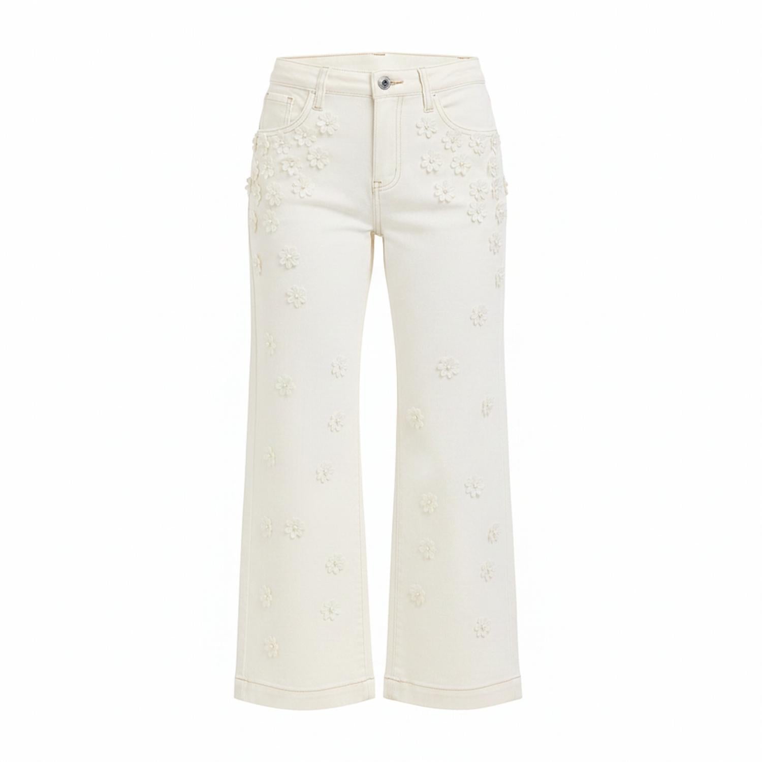 Risen - Dottie Floral Wide Leg Crop Denim Pants