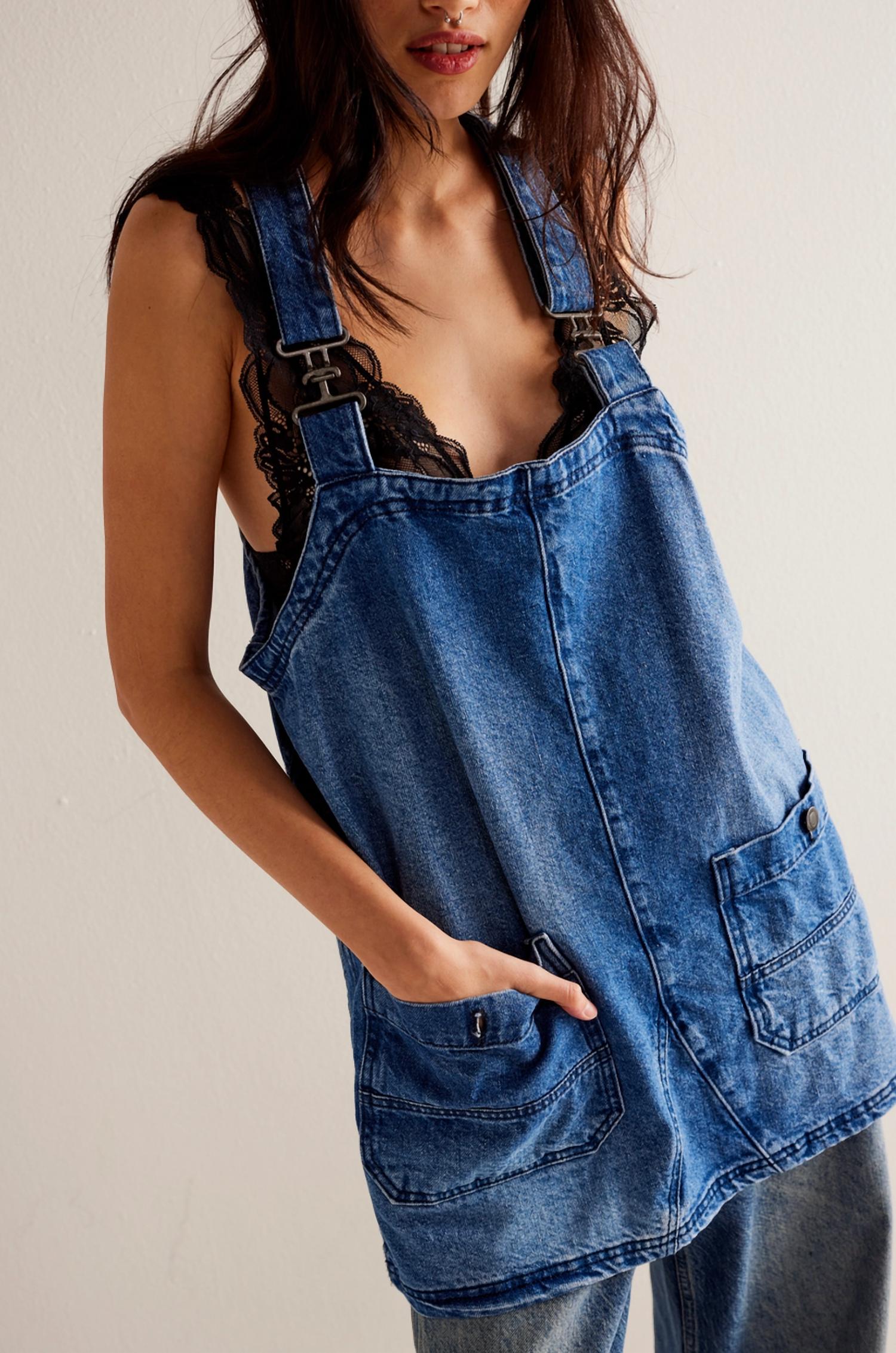 Sweetkama - Backroad Denim Overall Mini Dress