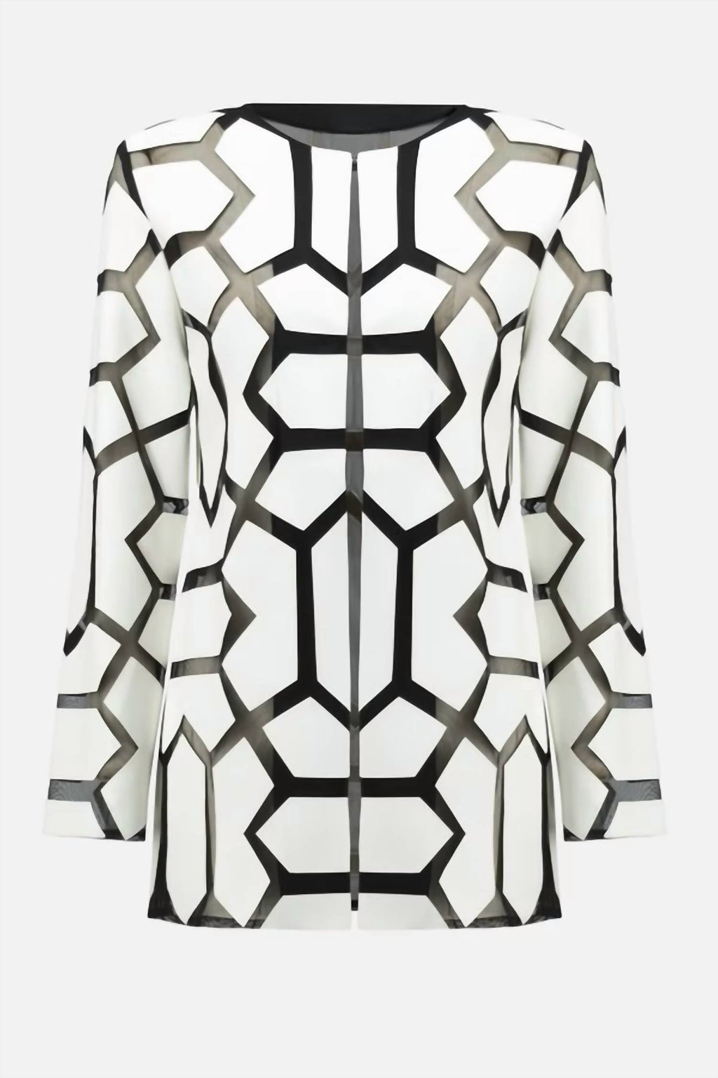 Joseph Ribkoff - Geometric Pattern Hip Length Coat