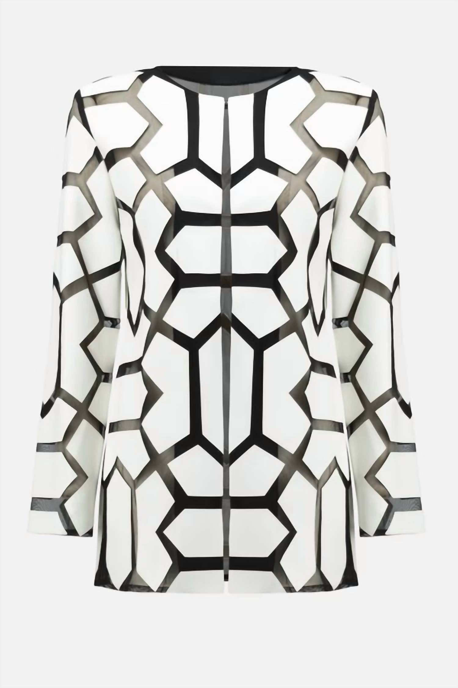Joseph Ribkoff - Geometric Pattern Hip Length Coat