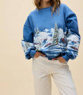 Daydreamer - Alpine Ski Scene Oversized Crew Sweatshirt