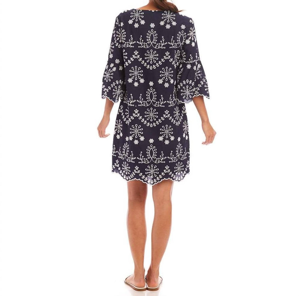 Karen Kane - Flare Sleeve Embroidered Dress