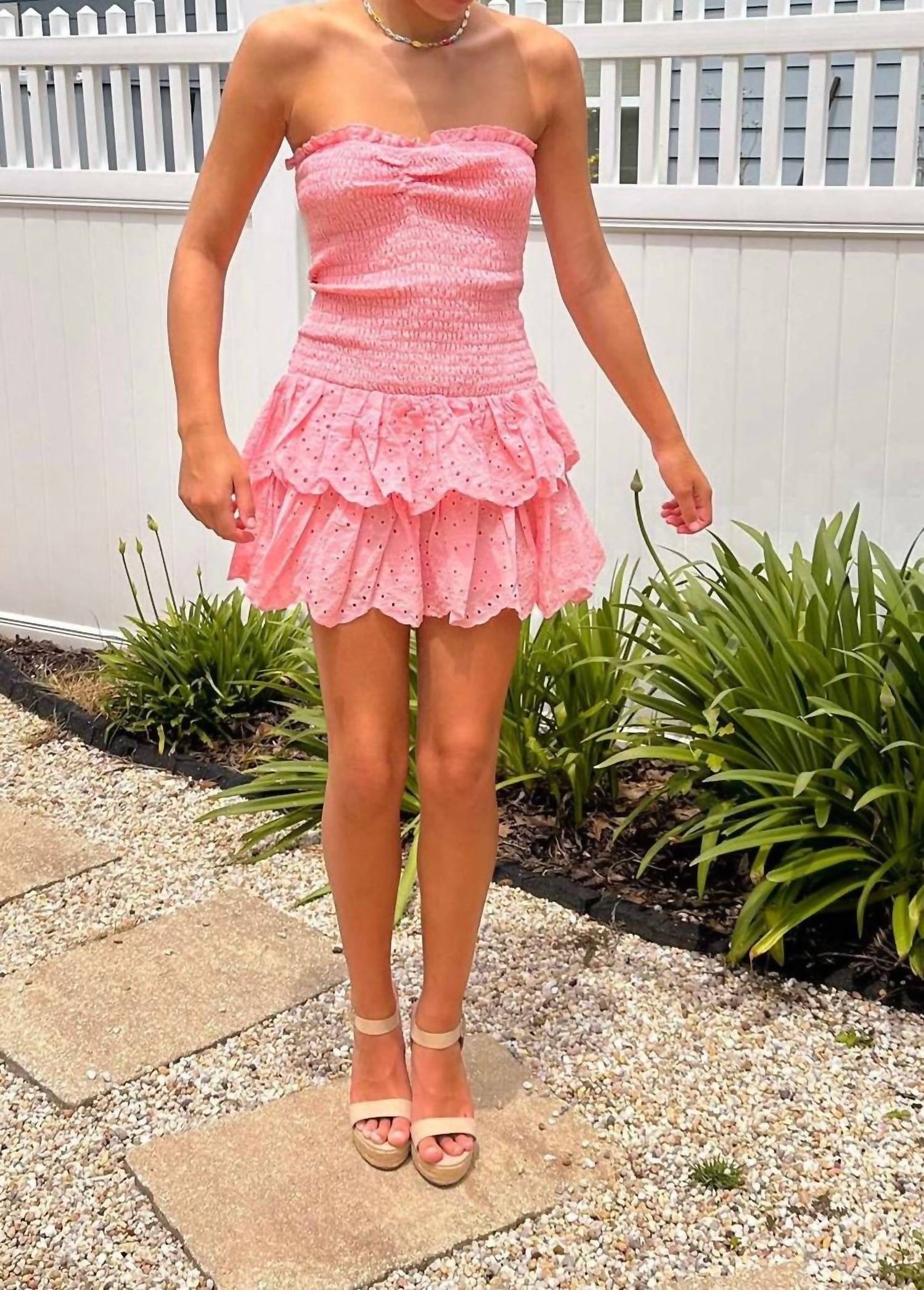Baby Pink - Summer Lovin' Eyelet Mini Dress