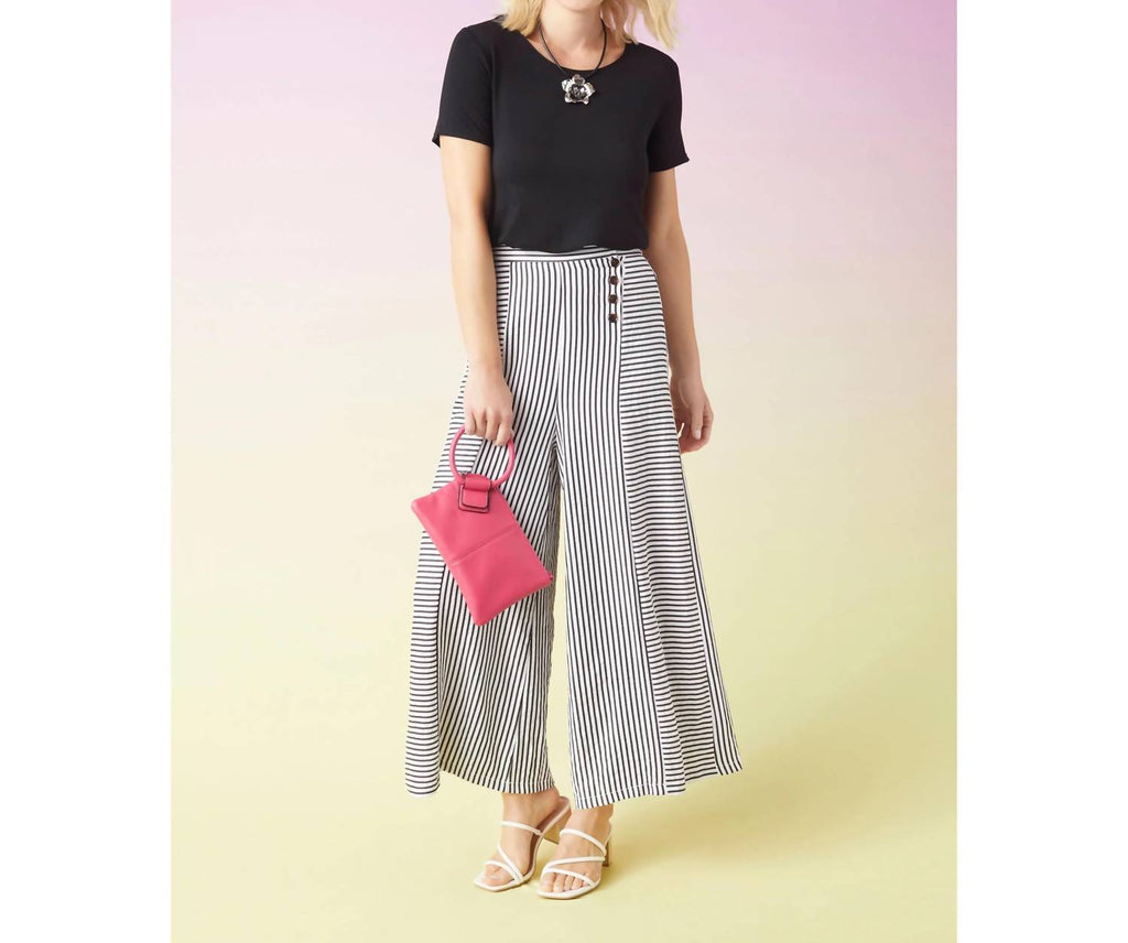 Coco + Carmen - Dahila Striped Textured Pants with Side Buttons