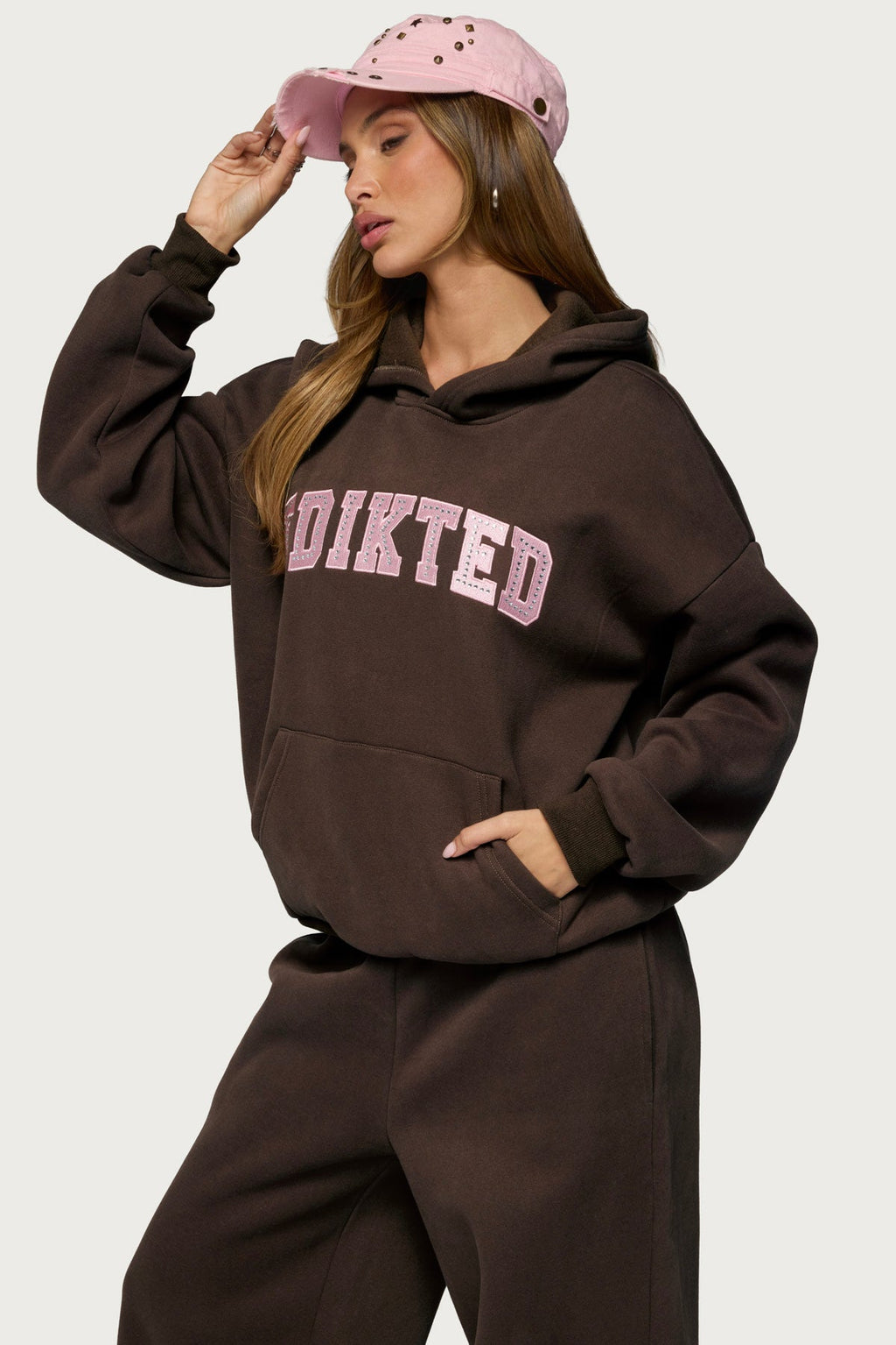 Edikted Glow Rhinestone Hoodie