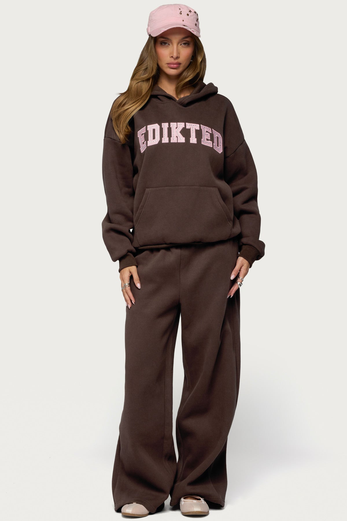 Edikted Glow Rhinestone Hoodie